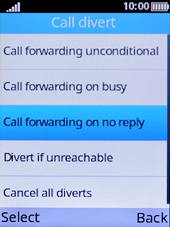 Select the required divert type.