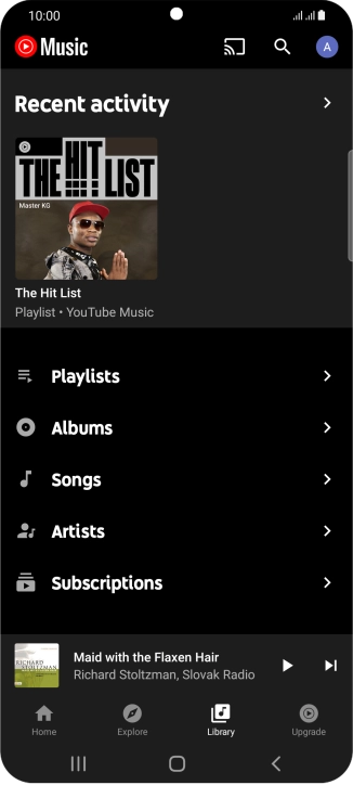 Press the required category and go to the required audio file.