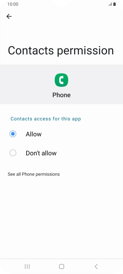 Press the required setting. Press the required setting.