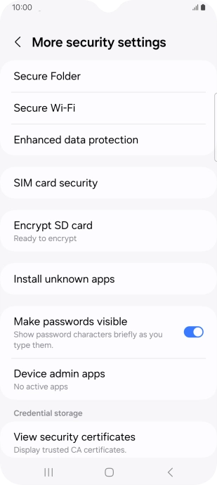 Press SIM card security.