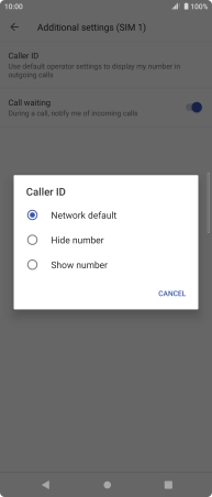 Press Show number to turn on caller identification.