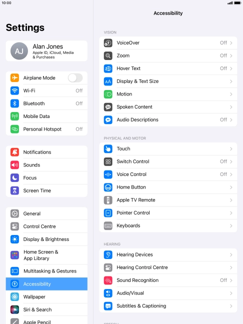 Press Display & Text Size.