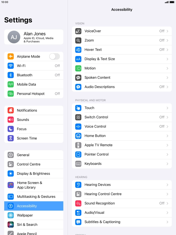 Press Display & Text Size.