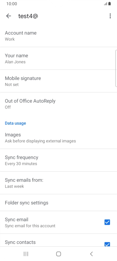 Press Account name and key in the required name.