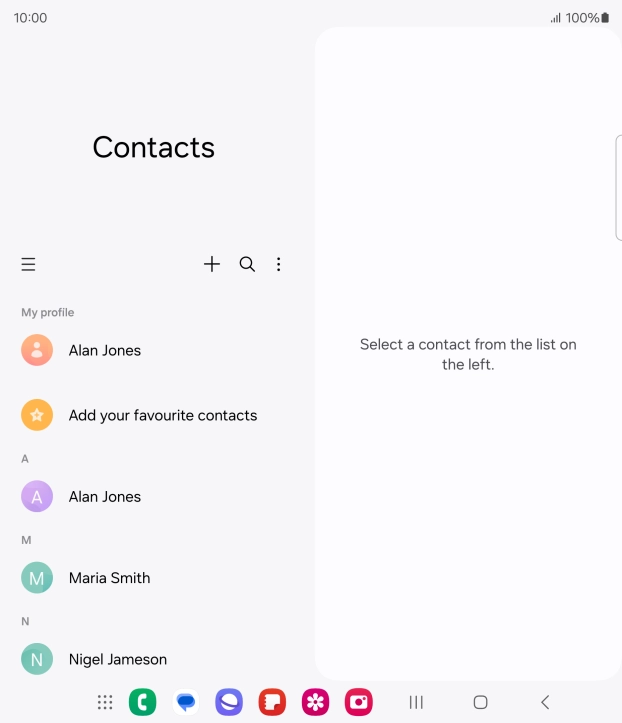 Slide your finger right starting from the left side of the screen.