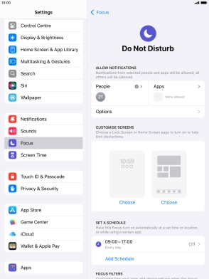Press People and follow the instructions on the screen to select which contacts you would like to receive calls and notifications from when Do Not Disturb is turned on.
