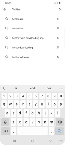 Key in Twitter and press the search icon. Key in Twitter and press the search icon.