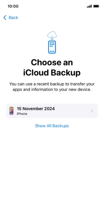 Press the required backup and your phone restores the content of the selected backup. Subsequently, follow the instructions on the screen to set up your phone and prepare it for use. Press the required backup and your phone restores the content of the selected backup. Subsequently, follow the instructions on the screen to set up your phone and prepare it for use.