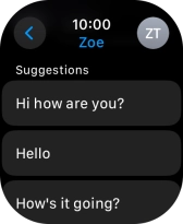 Press the required quick reply. Press the required quick reply.