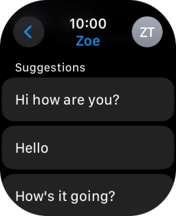 Press the required quick reply. Press the required quick reply.