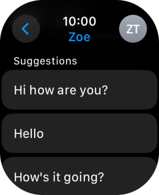 Press the required quick reply. Press the required quick reply.