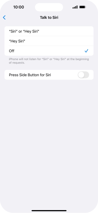 Press the indicator next to 