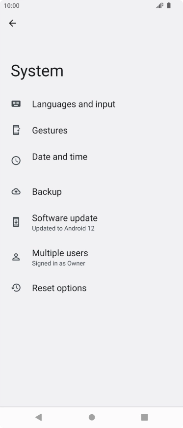 Press Software update. If a new software version is available, it's displayed. Follow the instructions on the screen to update the phone software.