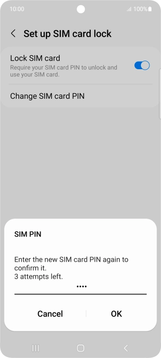 Key in the new PIN again and press OK.