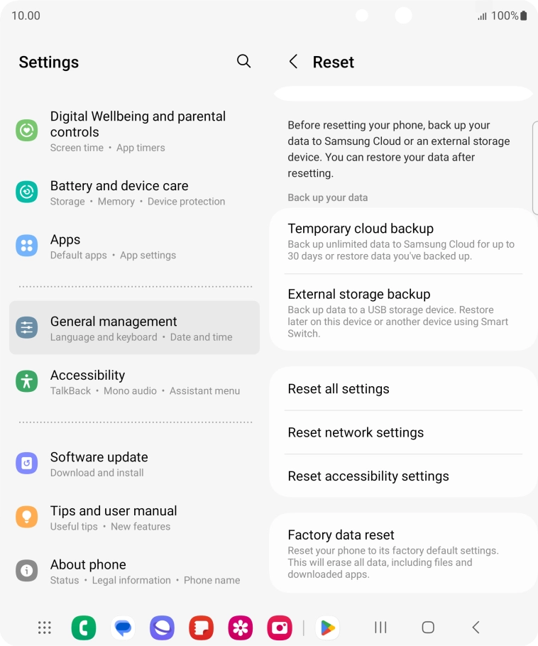 Press Factory data reset. Press Factory data reset.