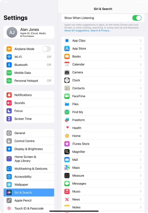 Press the required app. Press the required app.