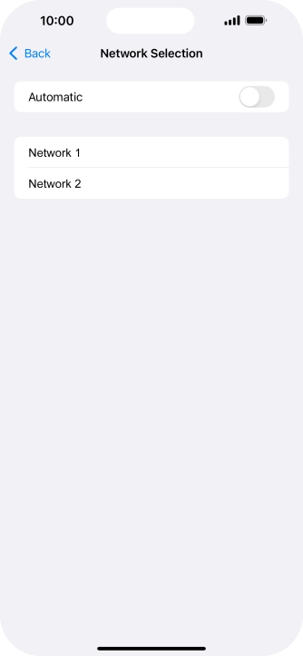 If you turn off the function, press the required network.