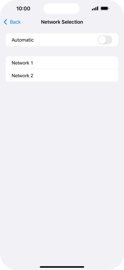 If you turn off the function, press the required network.