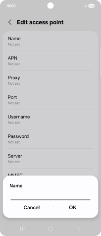 Key in Vodafone Internet and press OK. Key in Vodafone Internet and press OK.