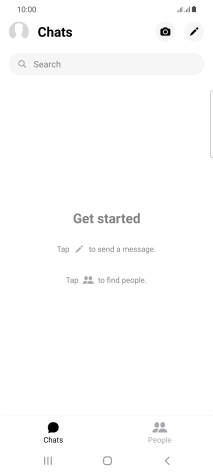 Press the new message icon. Press the new message icon.