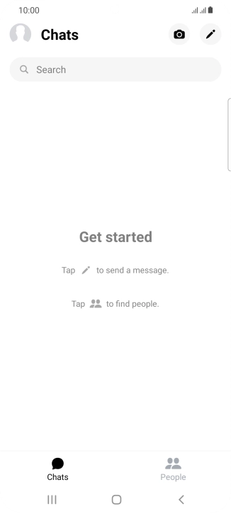 Press the new message icon. Press the new message icon.