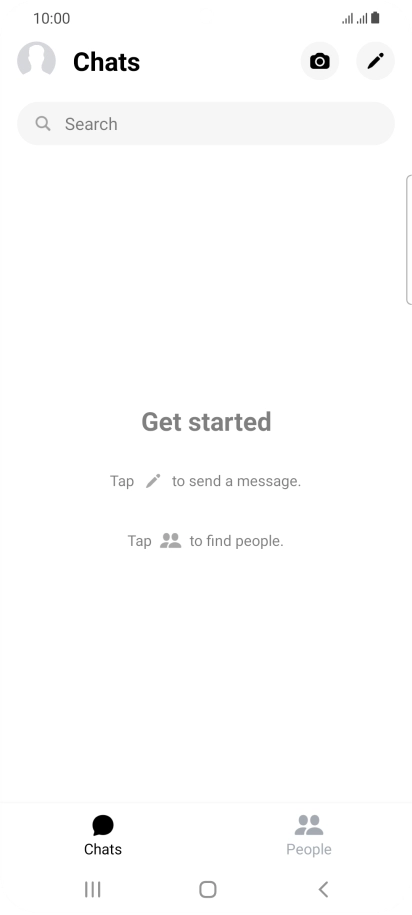 Press the new message icon. Press the new message icon.