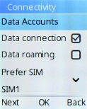 Use the Navigation keys to select the required settings and press the Left selection key.