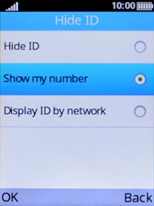 Select Show my number to turn on caller identification.