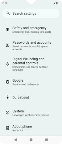 Press Passwords and accounts. Press Passwords and accounts.