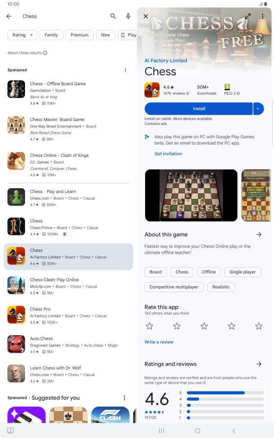 Press Install and follow the instructions on the screen to install the app.