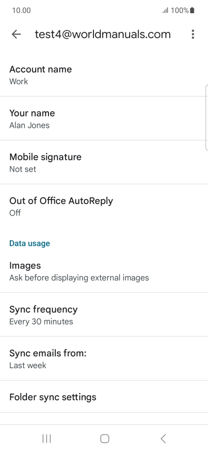 Press Account name and key in the required name. Press Account name and key in the required name.