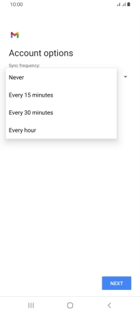 Press the required setting.