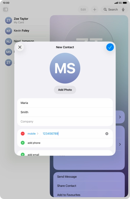 Press the confirm icon.