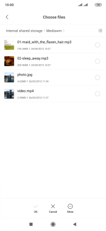 Press the required file. Press the required file.