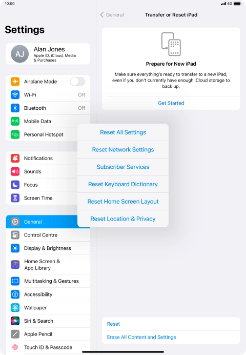 Press Reset All Settings.