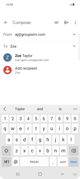 Press the required contact. Press the required contact.