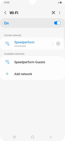 Press the settings icon next to the Wi-Fi network you're connected to.
