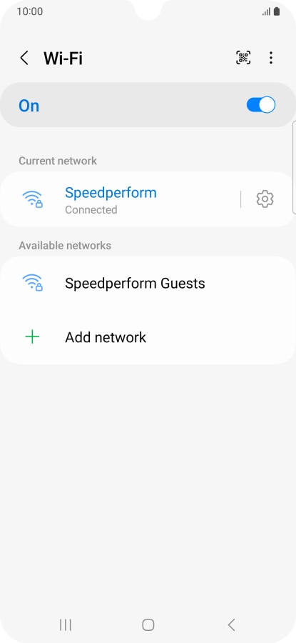 Press the settings icon next to the Wi-Fi network you're connected to.