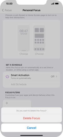 Press Delete Focus.