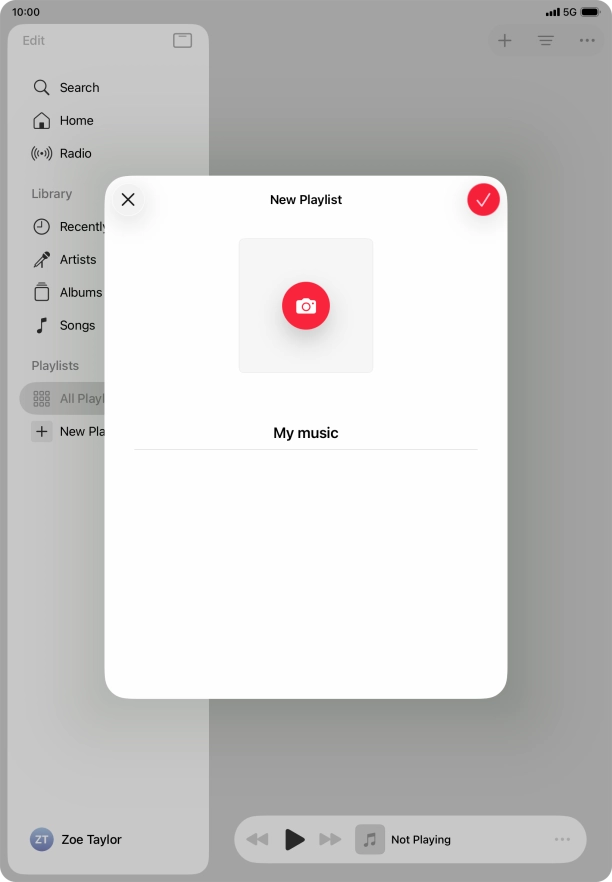 Press the confirm icon.