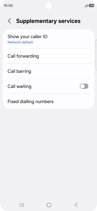 Press Fixed dialling numbers. Press Fixed dialling numbers.