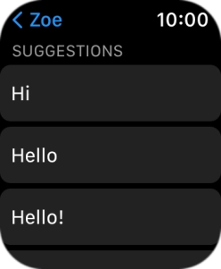 Press the required quick reply. Press the required quick reply.
