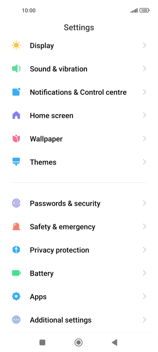 Press Additional settings.