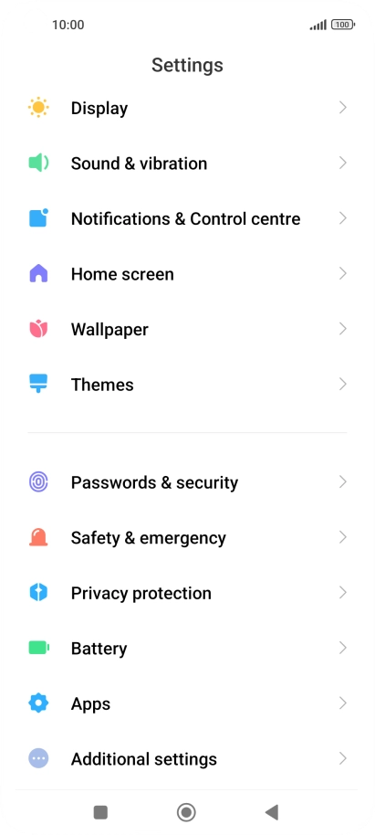 Press Additional settings.
