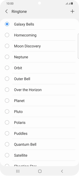 Press the add ring tone icon.