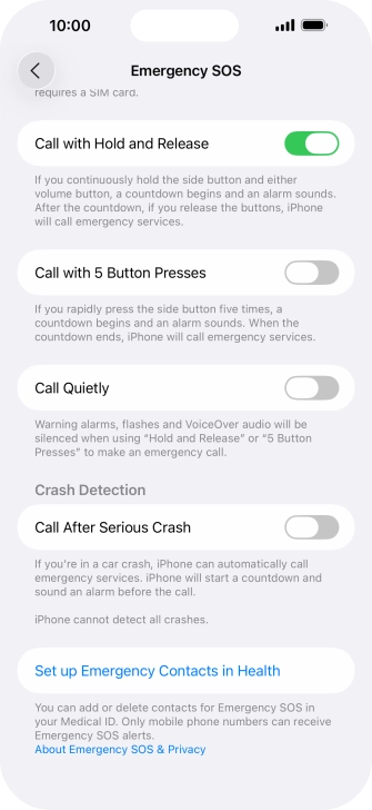 Press the indicator next to Press the indicator next to