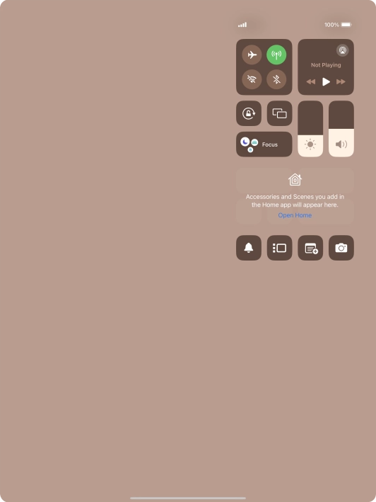 Press the flight mode icon to turn the function on or off.
