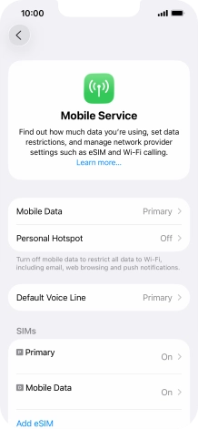 Press Mobile Data.