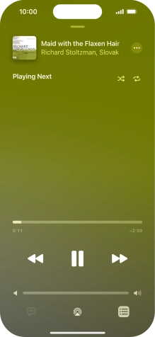 Press the shuffle icon to turn the function on or off. Press the shuffle icon to turn the function on or off.