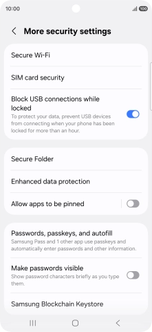 Press SIM card security. Press SIM card security.